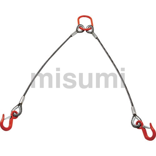 玉掛けワイヤロープスリング アルミロック（2本吊りタイプ/スリング径6mm）
