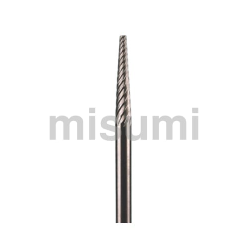 超硬カッター 軸径3mm 円錐先丸 スパイラルカット | ミニター | ミスミ