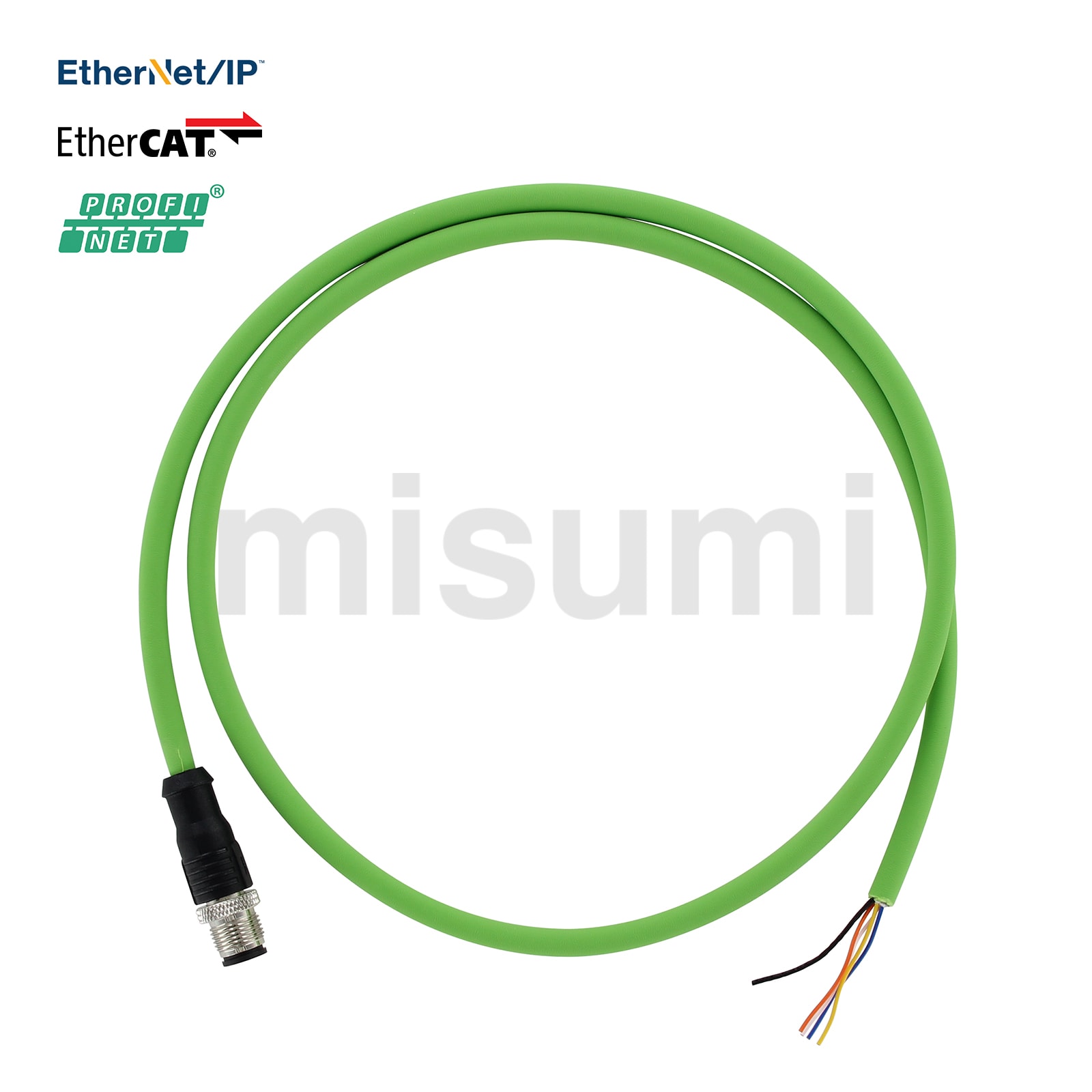 EtherNetIP, EtherCAT, CC-Link対応 M12コネクタ付ケーブル EtherNetIP, EtherCAT, CC-Link対応 M12コネクタ付ケーブル