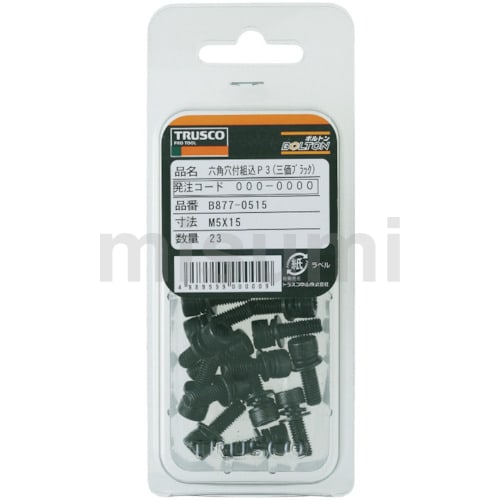 [六角穴付ボルト（キャップスクリュー）]トラスコ中山（株） ＴＲＵＳＣＯ　ポリエーテルエーテルケトン（ＰＥＥＫ）六角穴付低頭ボルト　Ｍ５Ｘ６　５０本入 BPEEK-LCM5X6 1袋