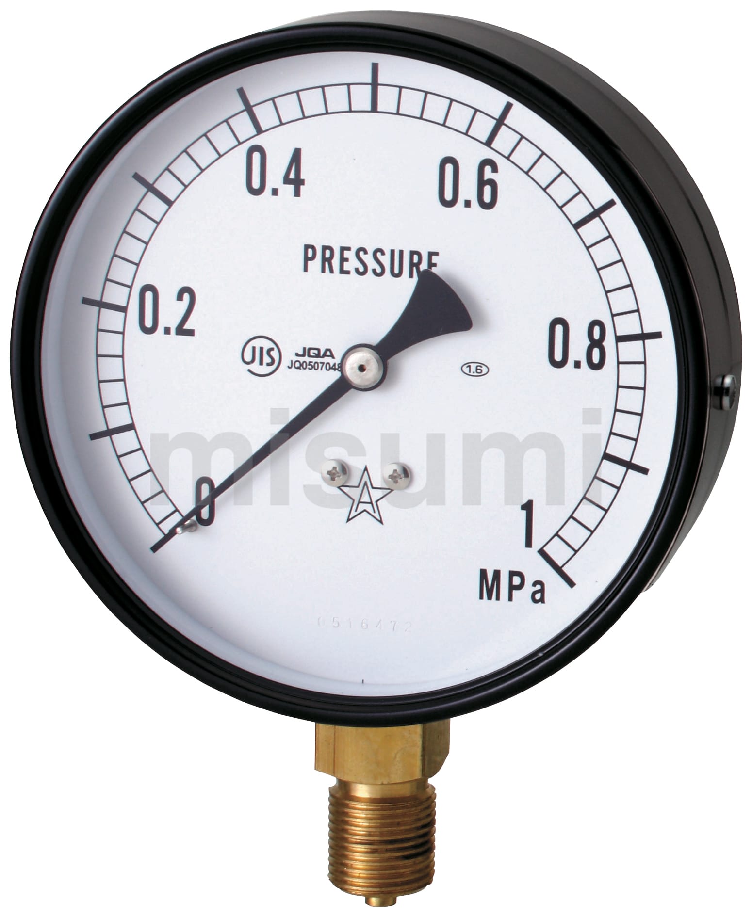 型番：S-31-0.25MP 汎用圧力計（A枠立型・φ75）