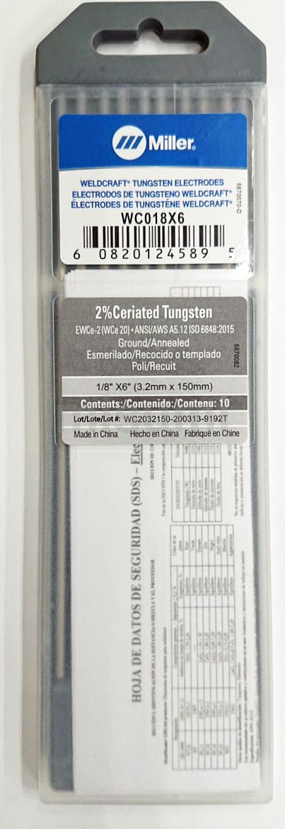 WC040X7 | タングステン電極棒 2％セリウム入り | ウエルド