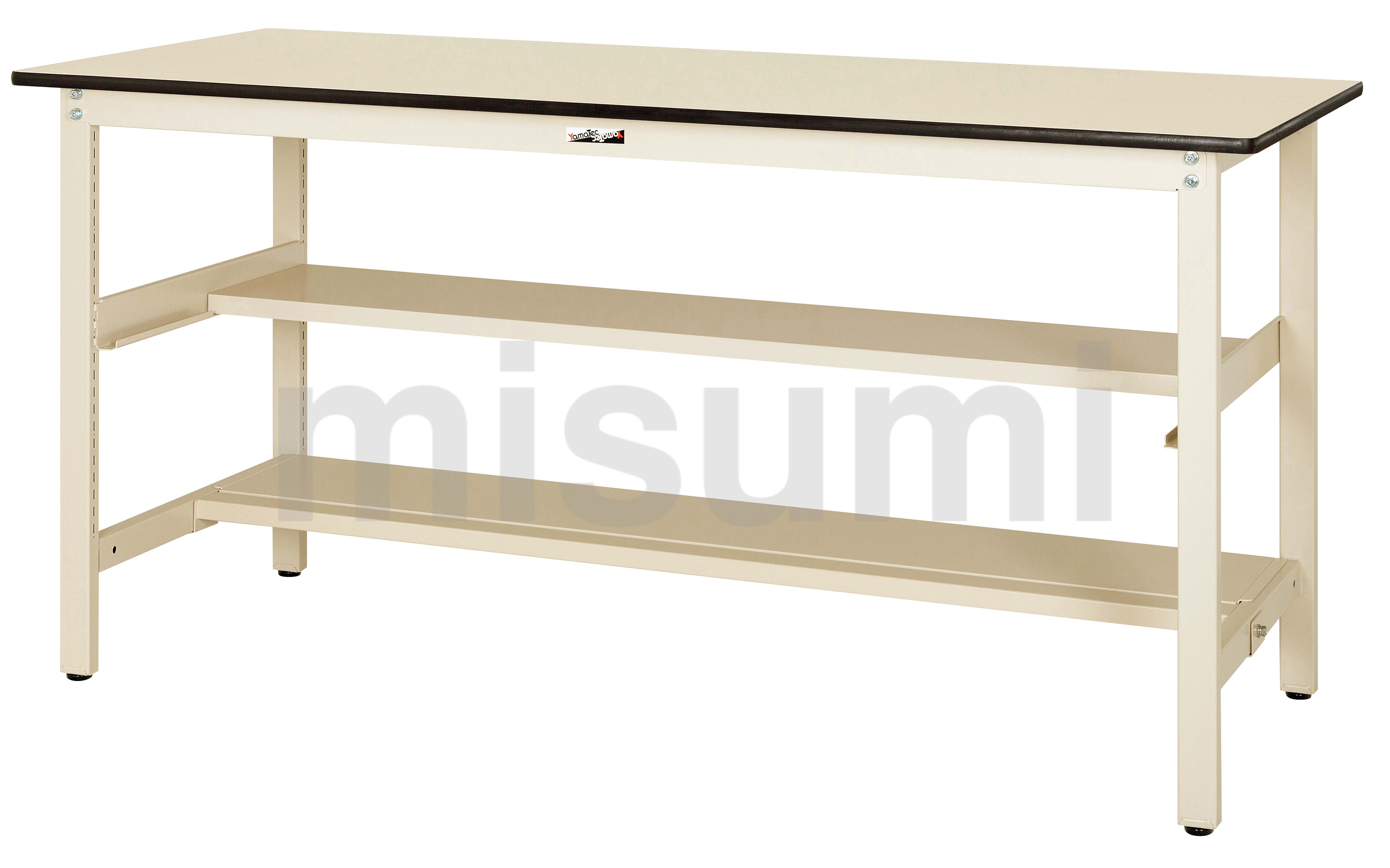 軽量作業台／ワークテーブル耐荷重300kg （固定式H900・中間+足元半面 