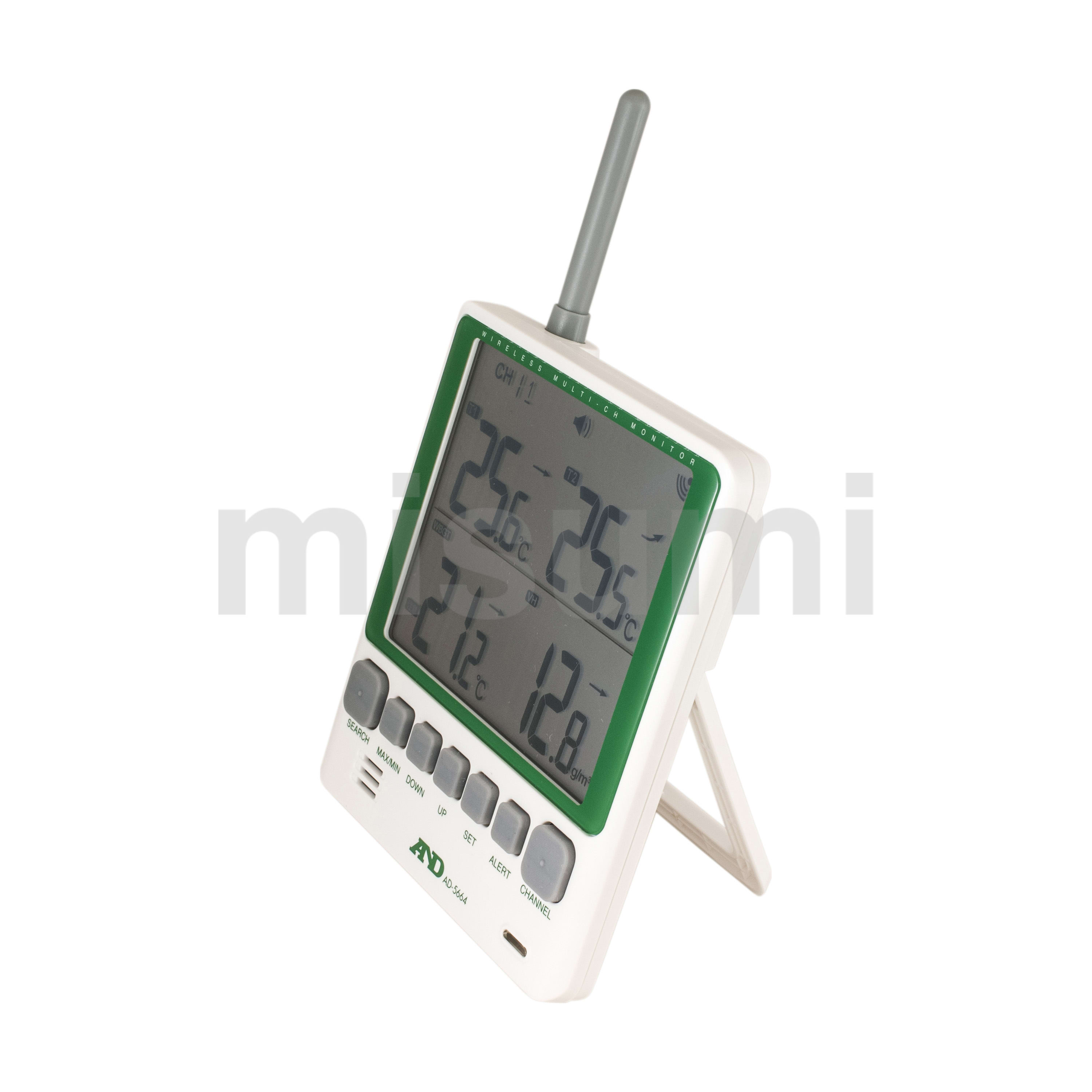 マルチチャンネルワイヤレス環境温湿度計 AD-5664SET | エー・アンド