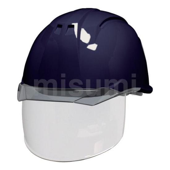 DIC 透明バイザーヘルメット(シールド面付) AA11EVO-CS KP 紺/スモーク | ＤＩＣプラスチック | MISUMI(ミスミ)