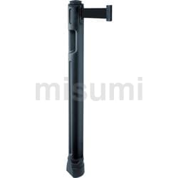 本格派ま！ スガツネ工業 290-035-907 ベルトパーテーション ポール 支柱黒 安全標識