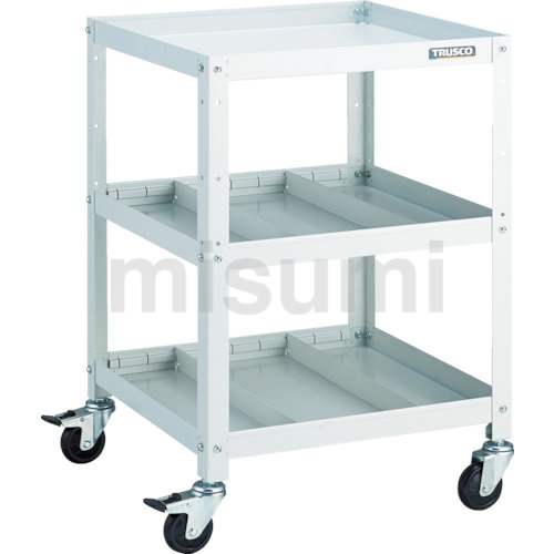 トラスコ ラビットワゴン 600X400XH810 2段引出付 ゴム車輪 ホワイト RBW-863X-W トラスコ ラビットワゴン 600X400XH810 3段 2段引出付 仕切板2段付