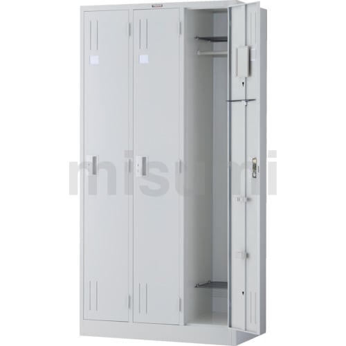 トラスコ中山 (TRUSCO) 亜鉛メッキ鋼板製スタンダードロッカー 3人用 シリンダ錠式 TZWL-3 246-1005 TZ型防錆強化 亜鉛メッキ鋼板製ロッカー | トラスコ中山 | MISUMI(ミスミ)