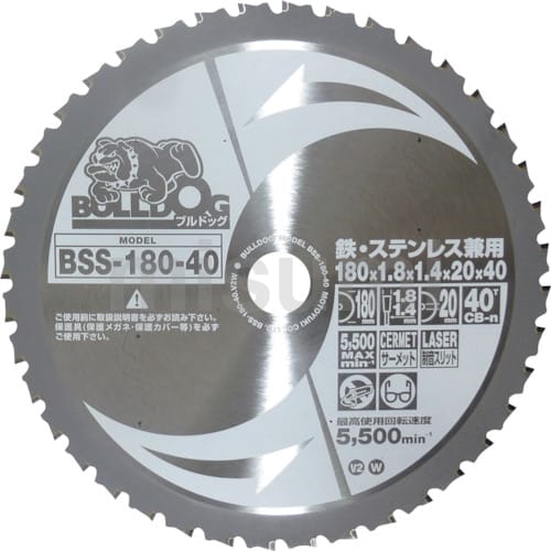 ブルドッグ 鉄・ステンレス兼用チップソー BSS-180-38 | モトユキ | ミスミ | 407-9806