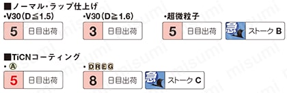 超硬ショルダー小径パンチ　ノーマル・ラップ仕上げ・TiCN処理 