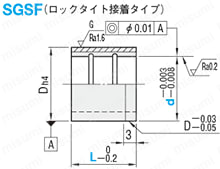 ストリッパガイドブシュ　-給油・銅合金・ロックタイト接着・ストレートタイプ- 