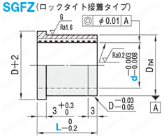 ストリッパガイドブシュ　-無給油・銅合金・ロックタイト接着・ヘッド付タイプ- 