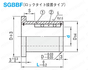 ストリッパガイドブシュ　-ボールリテーナ一体型・ロックタイト接着・ヘッド付タイプ- 
