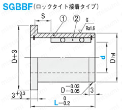 ストリッパガイドブシュ　-ボールリテーナ一体型・ロックタイト接着・ストレートタイプ- 