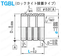 ストリッパガイドブシュ　-3μmレンジ・給油・ロックタイト接着・ストレートタイプ- 