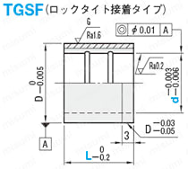 ストリッパガイドブシュ　-3μmレンジ・給油・銅合金・ロックタイト接着・ストレートタイプ- 