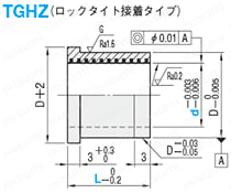 ストリッパガイドブシュ　-3μmレンジ・無給油・FC250・ロックタイト接着・ヘッド付タイプ- 