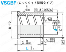 ストリッパガイドブシュ　-精密級・給油・銅合金・ロックタイト接着・ヘッド付タイプ- 