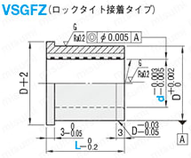 ストリッパガイドブシュ　-精密級・無給油・銅合金・ロックタイト接着・ヘッド付タイプ- 
