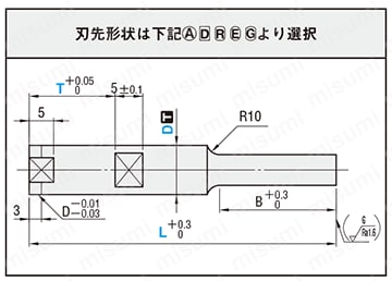 キー溝付パンチ－DLCコーティング・NWコーティング（DLCコーティング＋WPCR処理）－ 