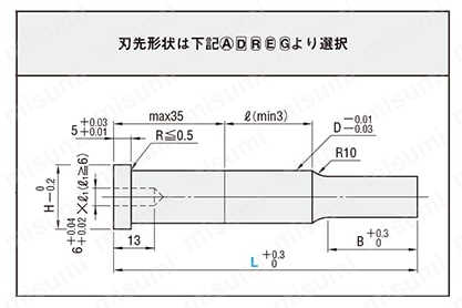 位置決めノック穴付パンチ－RXコーティング（Al-Cr系コーティング＋窒化処理）－ 