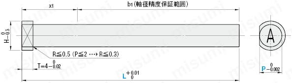 超精級刻印付ストレートエジェクタピン -ハイス鋼SKH51/全長指定,軸径･全長指定タイプ-:関連画像