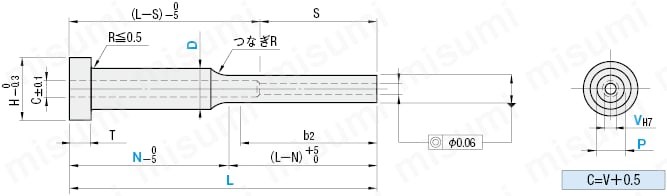 段付エジェクタスリーブ -SKD61+窒化/同軸度◎0.06/定尺タイプ-:関連画像