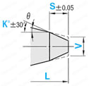 冷却穴付1段センターピン -ダイス鋼SKD61+窒化/軸径(D)固定/軸径公差-0.01_-0.02タイプ-:関連画像