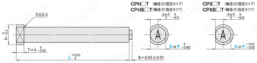 刻印付ストレートコアピン -凸文字タイプ- 