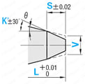 超精級先端(L)ショート1段コアピン -軸径(D)固定タイプ/軸径(P)0.001mm指定タイプ-:関連画像