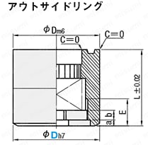 PL面交換タイプ用アウトサイドリング 