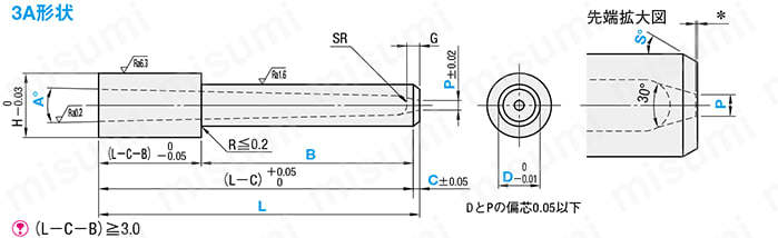 ピンポイントゲートブシュ -電鋳製/内径SR/B寸指定タイプ- 