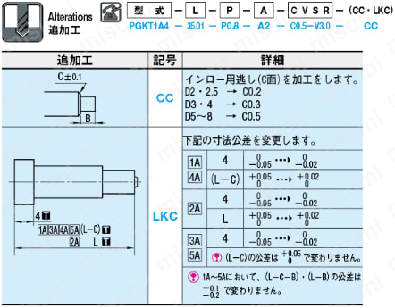 ツバ付ピンポイントゲートブシュ -電鋳製/内径SR/B寸固定タイプ- 