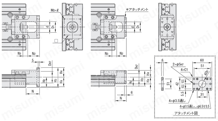 一軸ユニット　転造ボールねじ／精密ボールねじタイプ　標準仕様:関連画像