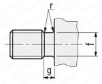 Cantilever Shaft - Threaded, Tapped End, Stepped   Specification Table