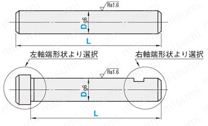 ヒンジピン　軸端形状組み合わせタイプ:関連画像