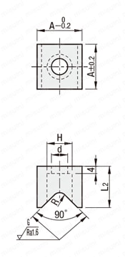 キャッチヤー　Ｖ溝タイプ　　フラットボトム型 外形図