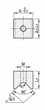 キャッチヤー　Ｖ溝タイプ　　フラットボトム型 外形図