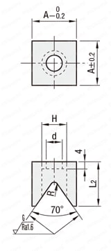 キャッチヤー　Ｖ溝タイプ　　フラットボトム型 外形図