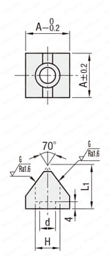 キャッチヤー　Ｖ溝タイプ　　フラットボトム型 外形図