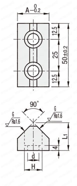 キャッチヤー　Ｖ溝タイプ　　フラットボトム型 外形図