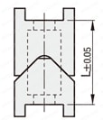 V-Groove Catcher, Plate Holding  Dimensional Drawing