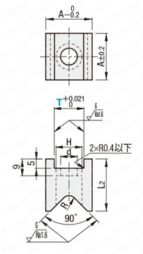 キャッチヤー　Ｖ溝タイプ　　プレートホールド型 外形図