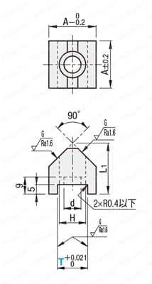 キャッチヤー　Ｖ溝タイプ　　プレートホールド型 外形図