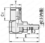 エア用カプラー　チューブ接続用タイプ　エルボプラグ:関連画像