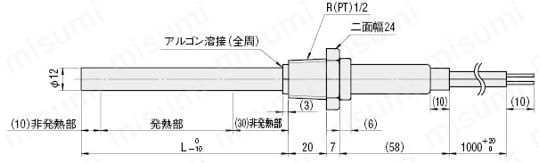 液体加熱用シースヒータ ストレート片端子型タイプ | ミスミ | MISUMI(ミスミ)