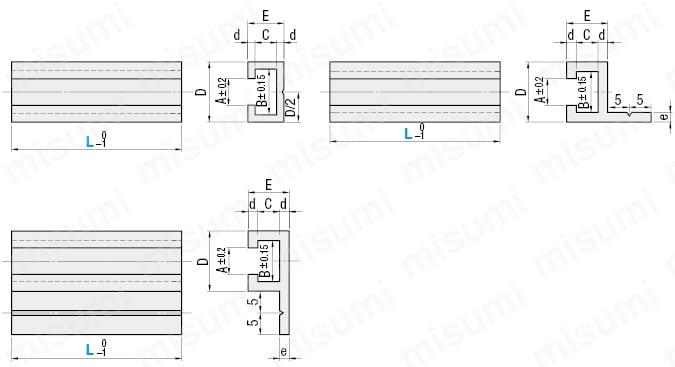 Rail for switches and sensors, aluminum, L configurable type: related image