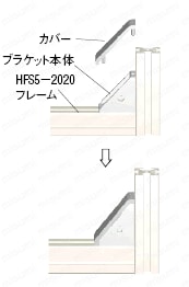 ５シリーズ（溝幅６ｍｍ）　－１列溝用－　カバー付ブラケット 関連画像1_使用例