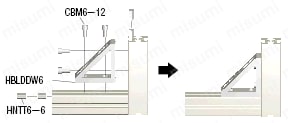 ６シリーズ（溝幅８ｍｍ）－２列溝用－　トライアングルブラケット  関連画像1_使用例