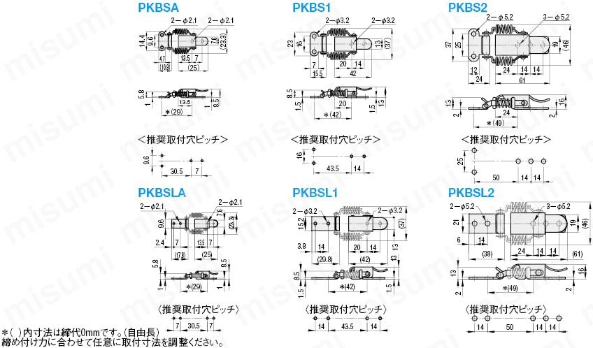 PKBS1 スナップ錠 PKBS PKBSL ミスミ MISUMI(ミスミ)